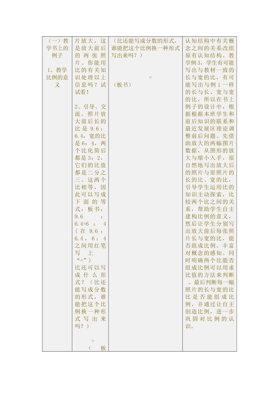 六年级《比例的意义》教学设计_第3页