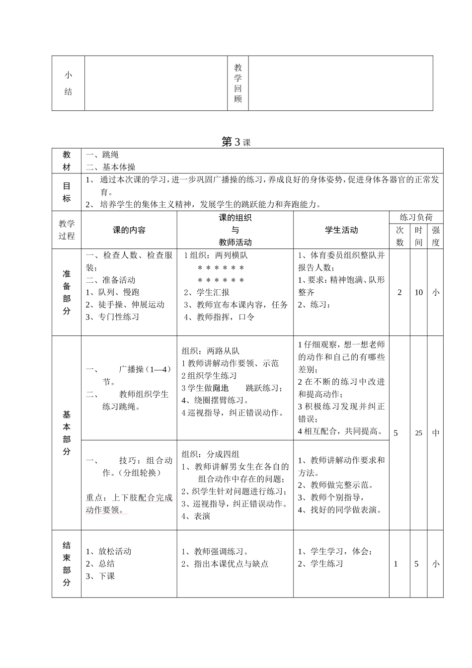 六年级体育课教案_第3页