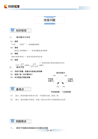 六年级奥数.应用题.浓度问题