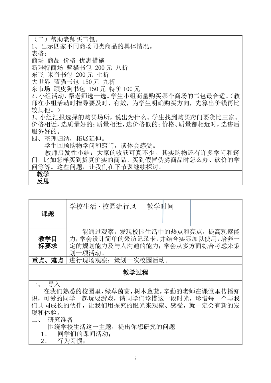 六年级下册研究性学习教案_第2页