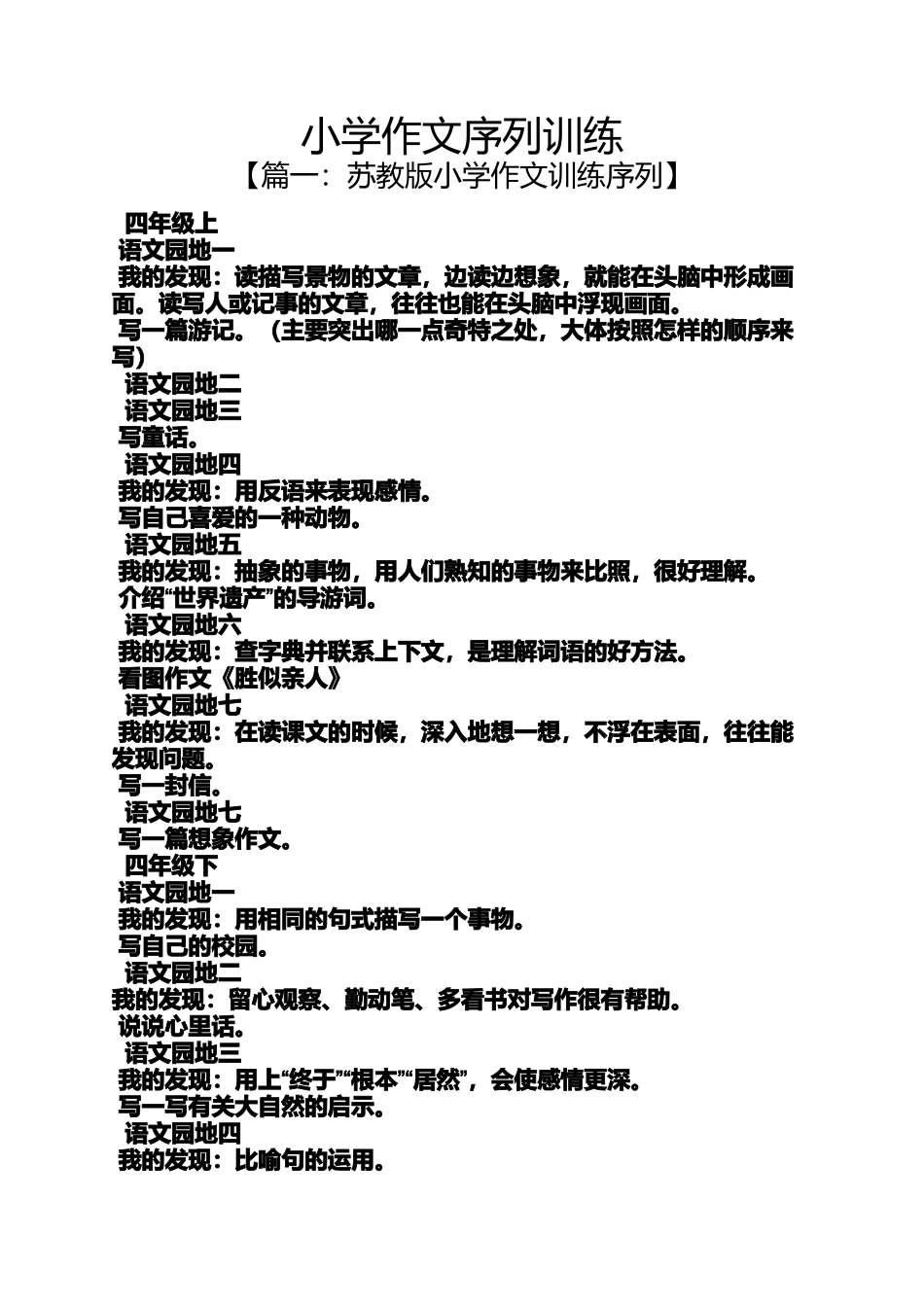 六年级作文之小学作文序列训练_第1页