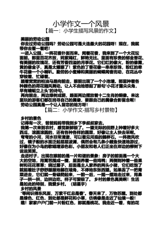 六年级作文之小学作文一个风景