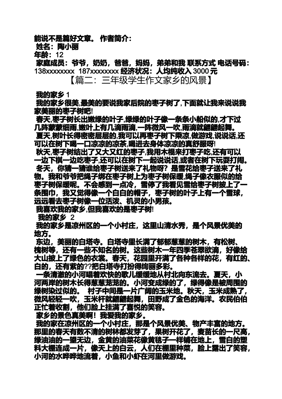 六年级作文之写甘肃武威的小学作文_第2页