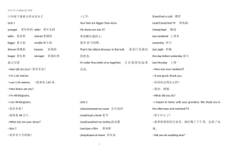 六年级下册重点单词及句子