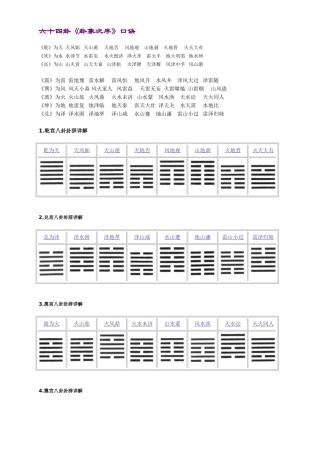 六十四卦《卦象次序》口诀