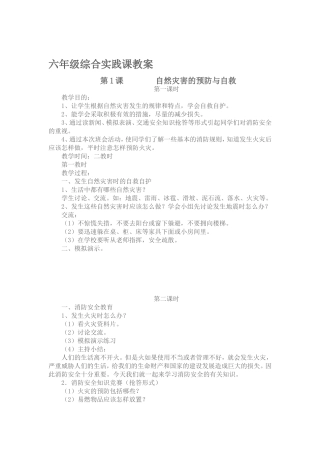 六年级下册综合实践课教案(同名23274)