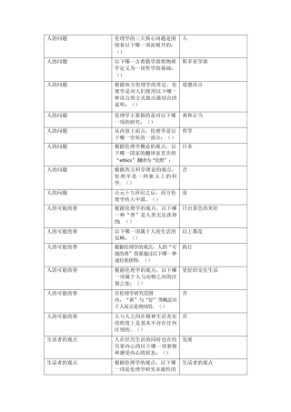 伦理学概论答案