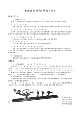 偏振光的研究(课题实验)