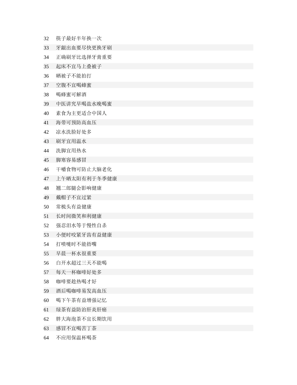 免费：170种养生小知识1_第2页