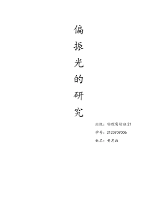 偏振光的研究实验报告