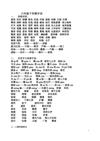 六下复--习(知识点整理)