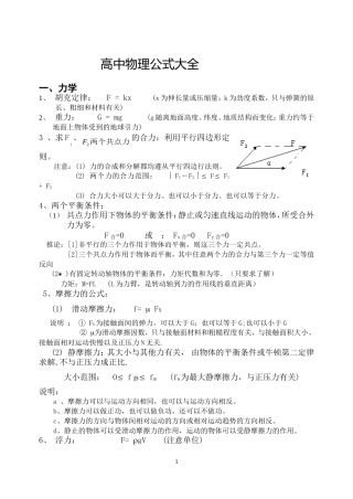 免费下载-高中物理公式大全