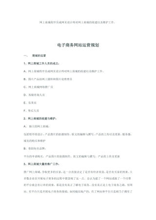 免费下载--兰客尚品电子商城运营规划