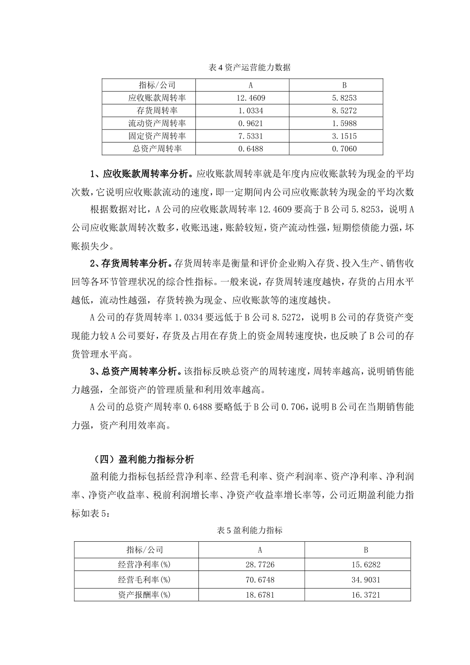 企业财务报表分析范例——两公司对比分析(同名18079)_第3页