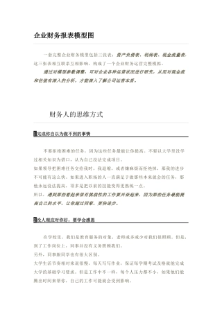 企业财务报表模型图