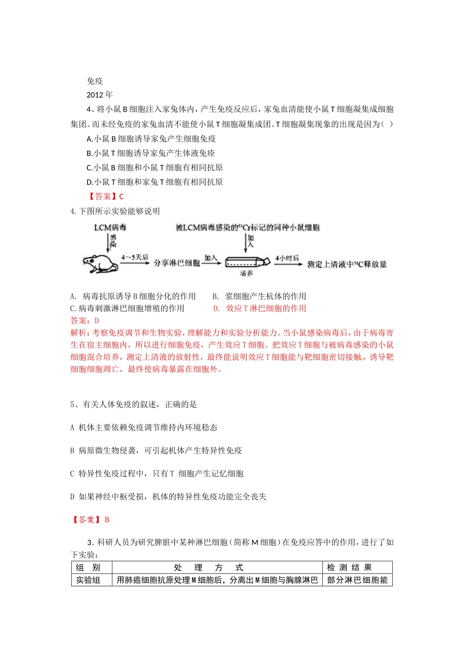 免疫调节高考题_第1页