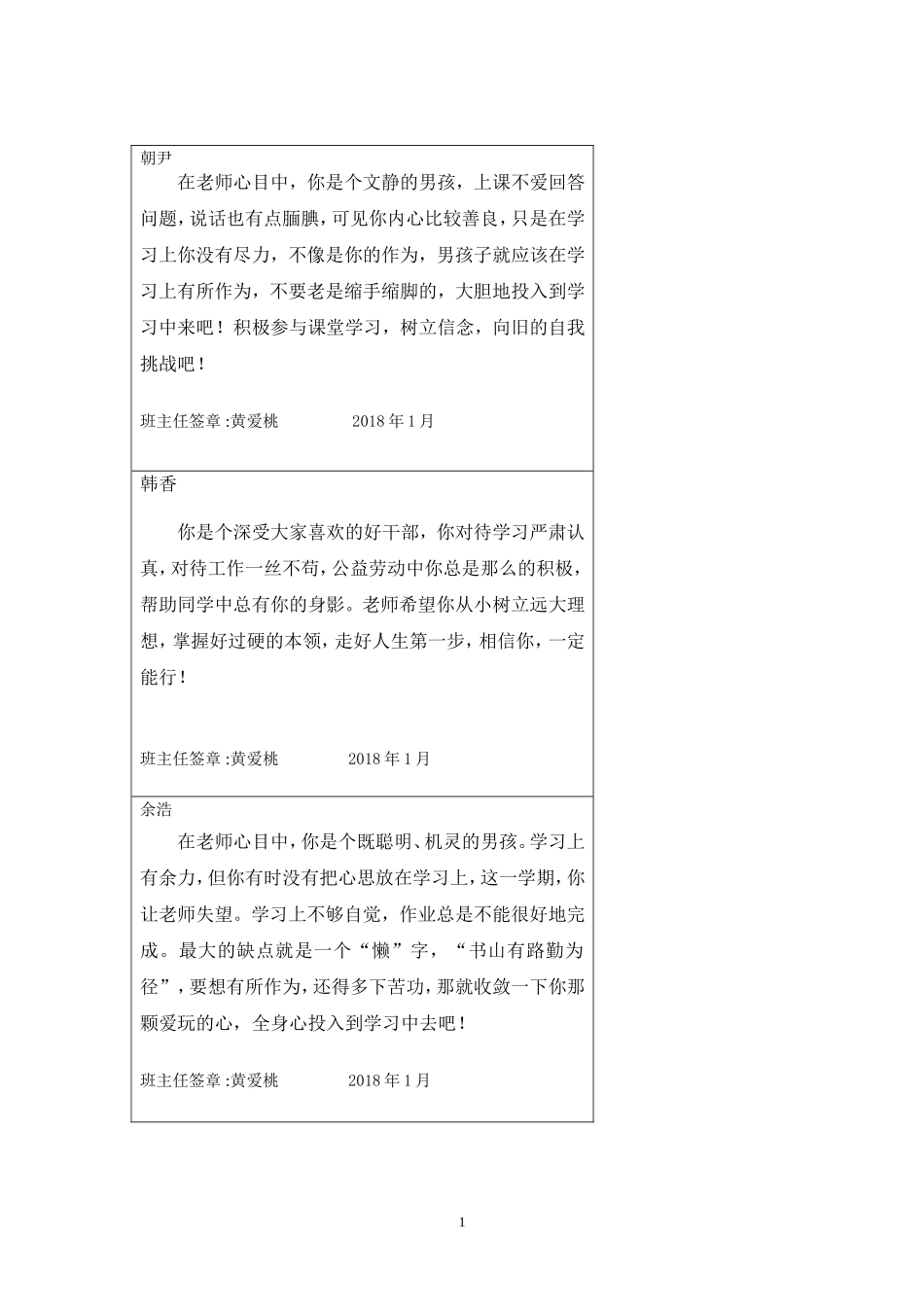 六年级学生操行评语(同名14915)_第1页