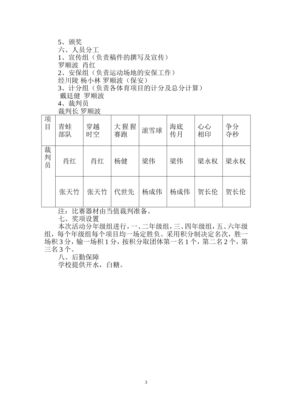 六一儿童节趣味运动会活动方案_第3页
