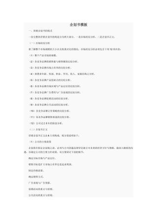 企业策划书模板