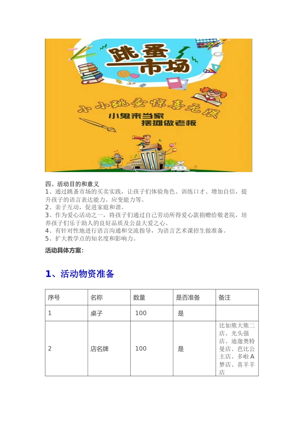 六一儿童节跳蚤市场方案_第2页