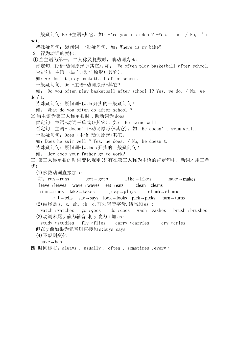 六年级英语上册语法_第3页