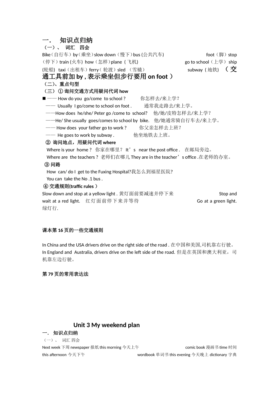 六年级英语上下册知识点总结_第2页