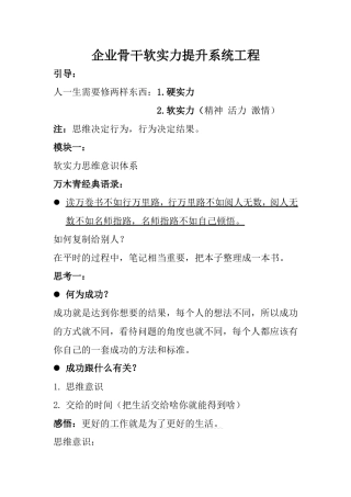企业骨干软实力提升系统工程1