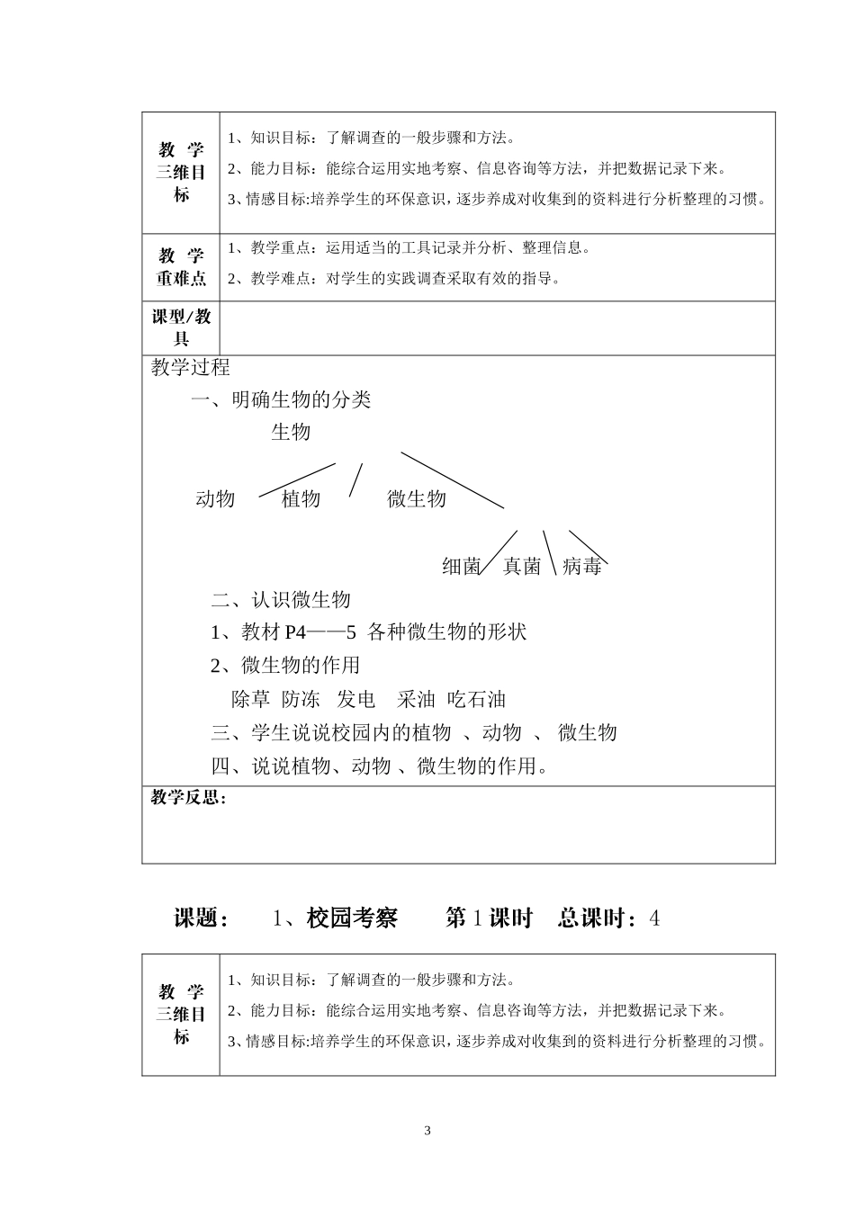 六年级综合实践教案-校园考察_第3页