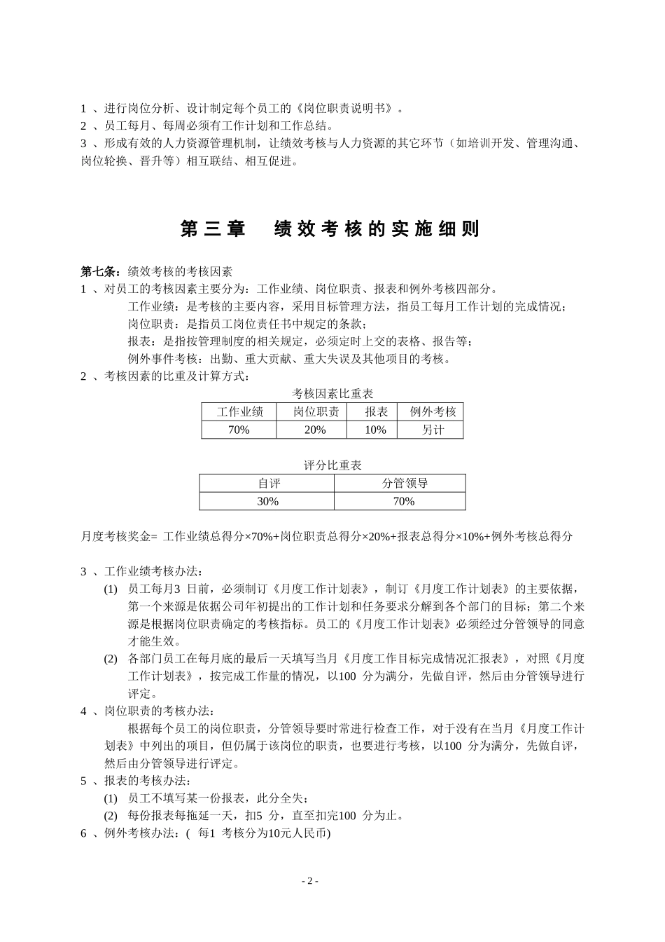 企业绩效考核制度及方案(实例)_第2页