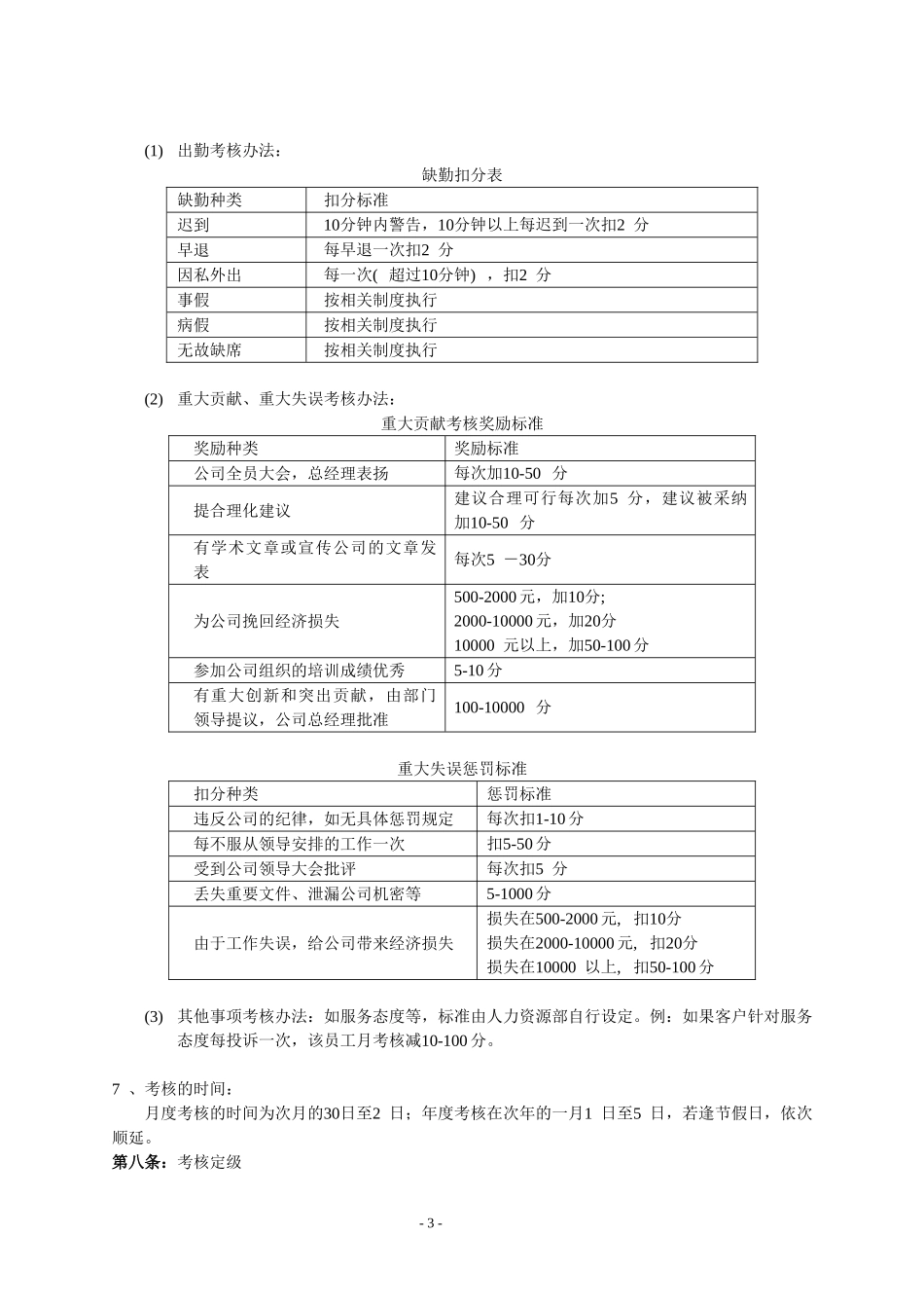 企业绩效考核制度及方案(实例)_第3页