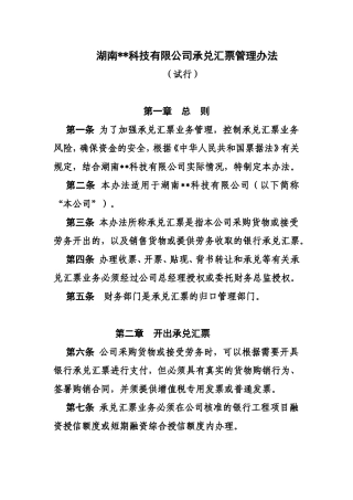 企业银行承兑汇票管理办法
