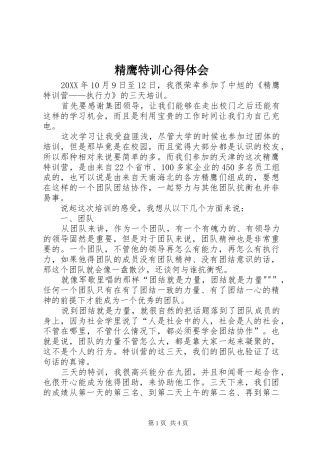 精鹰特训心得体会