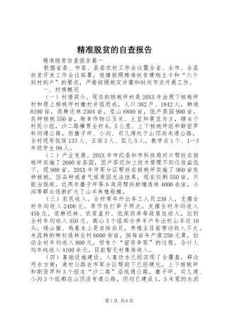 精准脱贫的自查报告