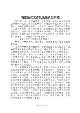 精准脱贫工作队先进典型事迹