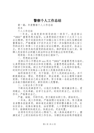 警察个人工作总结