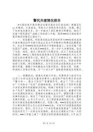 警民共建情况报告