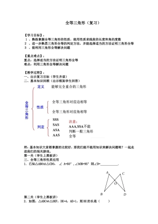 全等三角形的性质与判定教案