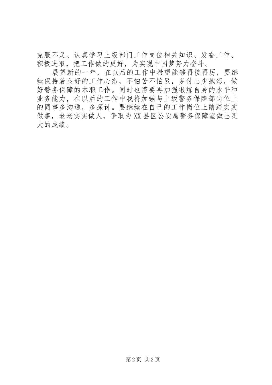 警务保障室个人工作总结_第2页