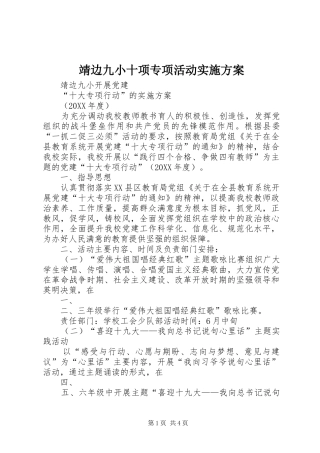靖边九小十项专项活动实施方案