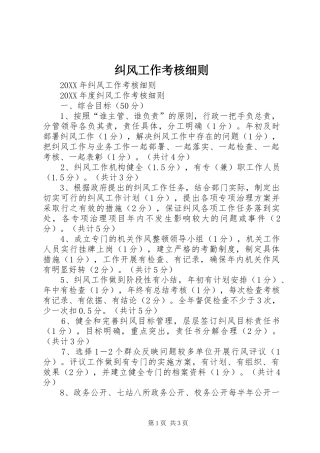 纠风工作考核细则