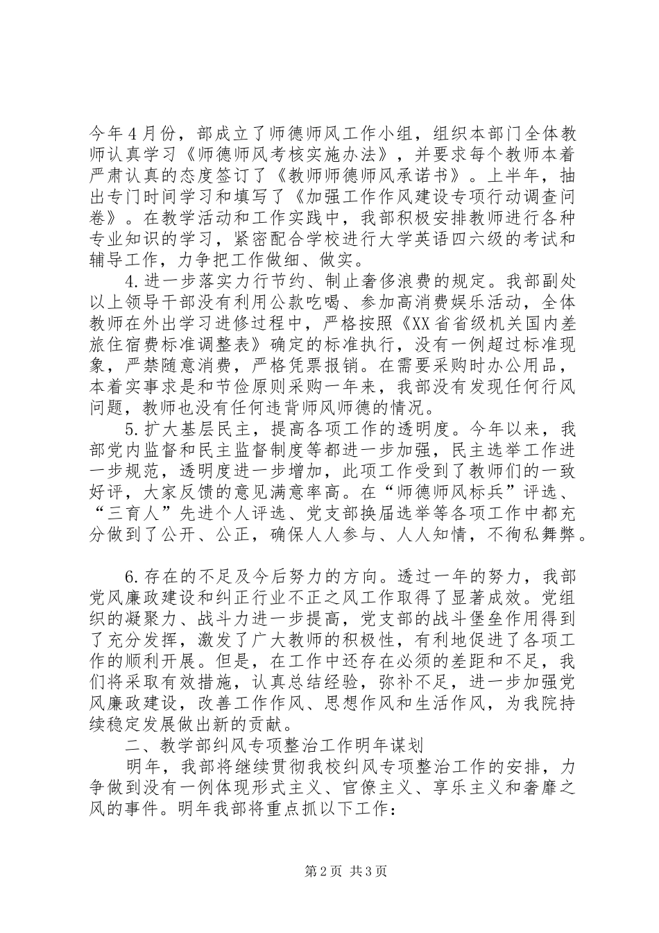 纠风专项整治工作总结及明年工作谋划_第2页