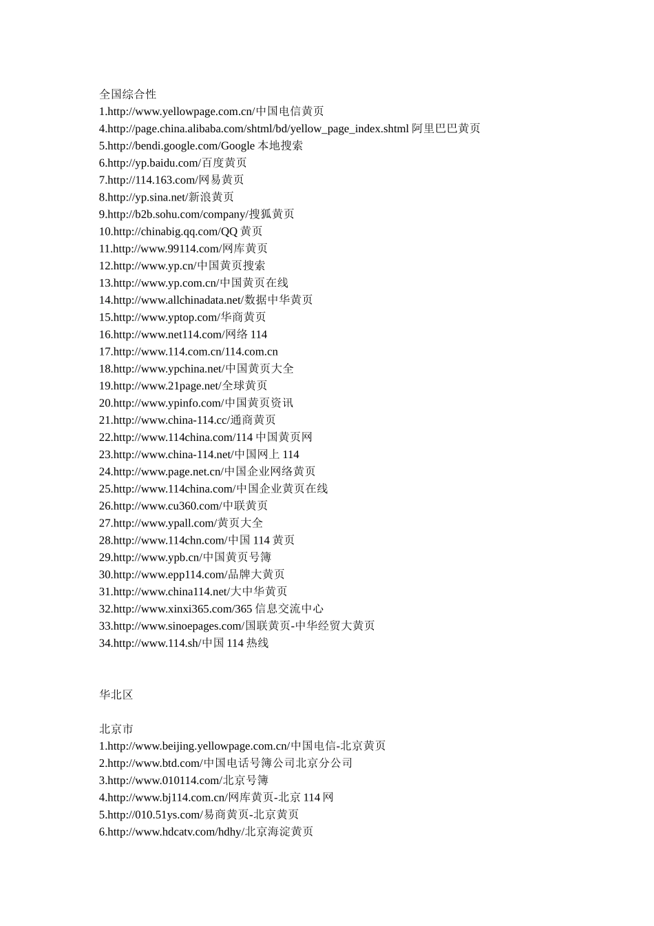 全国综合性黄页‘_第1页