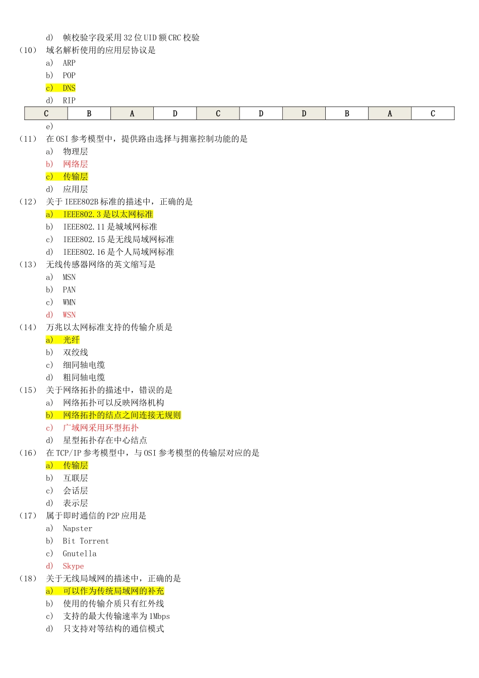 全国计算机等级考试三级网络技术笔试试题与答案详解_第2页