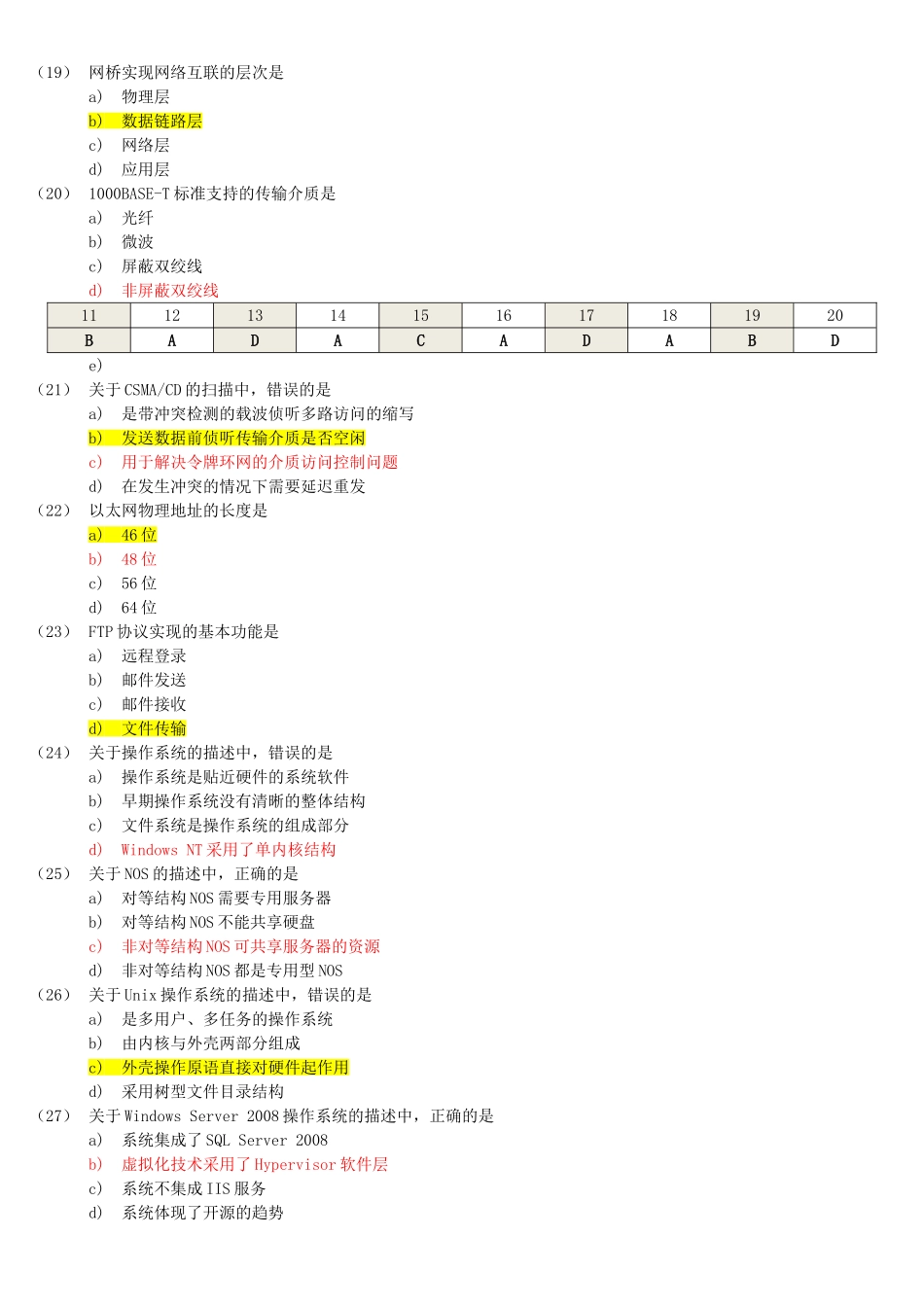 全国计算机等级考试三级网络技术笔试试题与答案详解_第3页