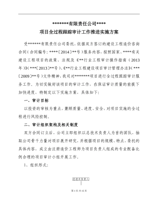 全过程跟踪审计工作方案解读