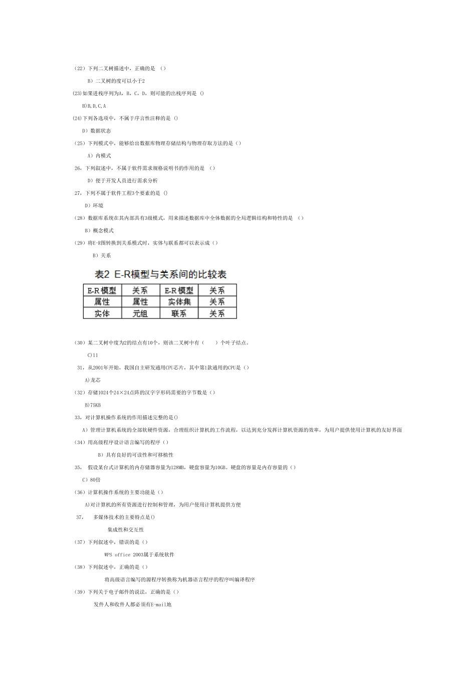 全国计算机二级MS-Office选择题题库(同名12942)_第2页