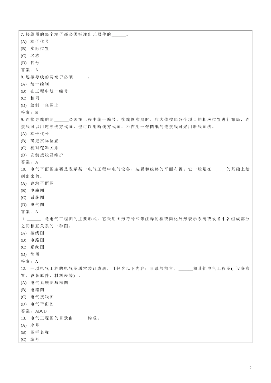 全国计算机辅助技术认证——AutoCAD电气设计方向1_第2页