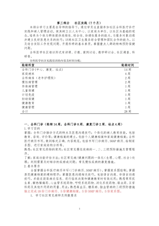 全科医师社区实践培训细则