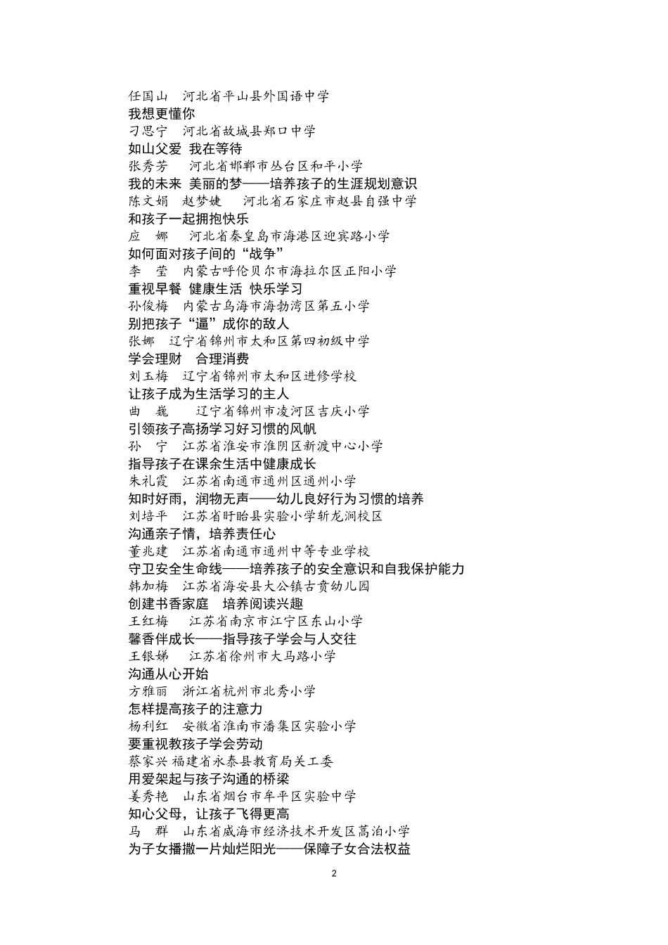 全国家长学校优秀教案评选结果_第2页