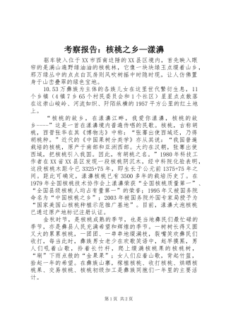 考察报告核桃之乡漾濞